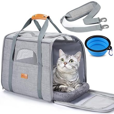 Morpilot Soft-Sided Cat Carrier, up to 15 lbs (Light Gray)
