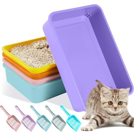 5-Pack Kitten Litter Boxes with Scoops